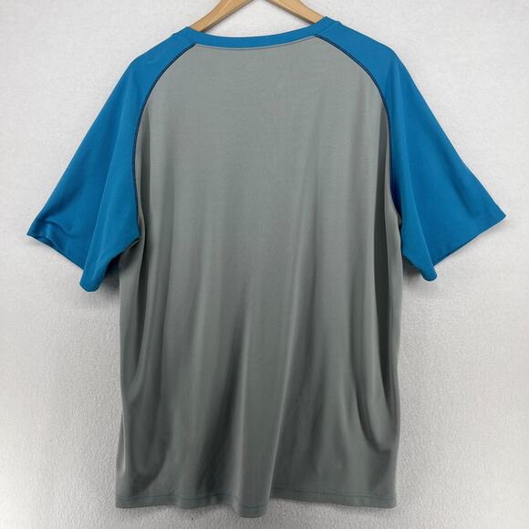 ALO Shirt Mens 2XL Cool Fit Performance Short Sleeve Colorblock Jersey Blue - Picture 2 of 15